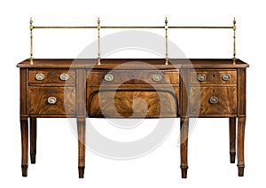 Sideboard mahogany dining serving table antique isolated