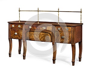 Sideboard mahogany dining serving table antique isolated