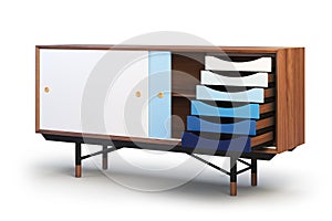 Sideboard with retractable shelves. 3d render