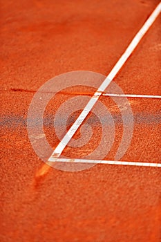 Sideline tennis clay court detail