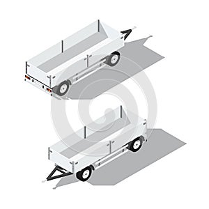 Sider trailer isometric detailed icon