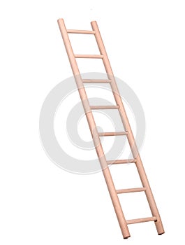 Sideview of isolated wooden ladder