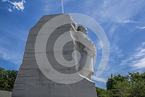Sideview of MLK statue.