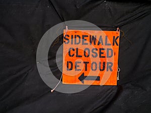 Sidewak Closed Detour Sign photo