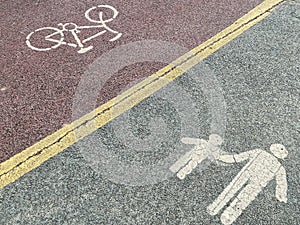 Sidewalk and bicycle sign