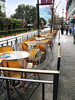 Sidewalk Cafe on Overcast Day photo