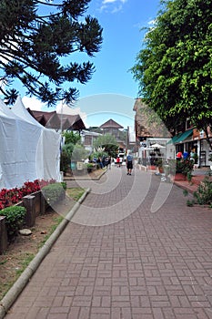 Sidewalk in Campos do Jordao City, Sao Paulo, Brazil photo