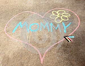 Sidewalk Chalk Heart for Mom