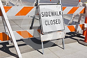 Sidewalk Close Sign