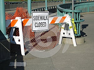 Sidewalk closed sign