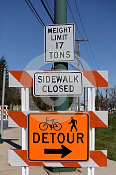 Sidewalk closed sign