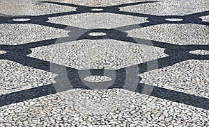 Sidewalk with cobblestone pattern