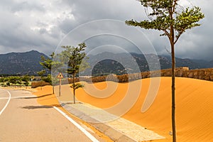Sidewalk cover in sand