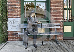 `Sidewalk Judge` by J. Seward Johnson in the historic district of Grapevine, Texas.