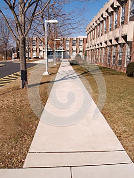 Sidewalk leading to a building