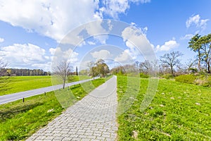 Sidewalk on a levee at the Baltic Sea