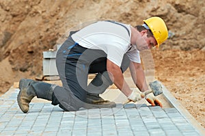 Sidewalk pavement construction works