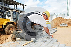 Sidewalk pavement construction works