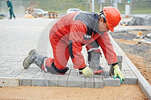 Sidewalk pavement construction works