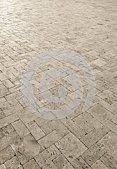 Sidewalk pavement pavestone paving bricks stone bricks, closeup