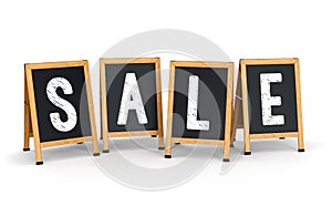 Sidewalk signs with SALE text