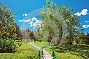 Sidewalk in the spring park