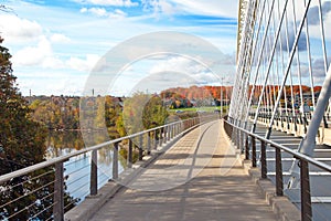 The sidewalk of the Vimy Memorial Bridge