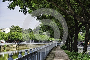 Sidewalks along the Nhieu Loc Canal in HCMC, Vietnam