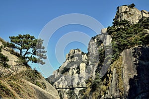 A sideway high in Mount Jiuhua, Nine Glorious Mountains