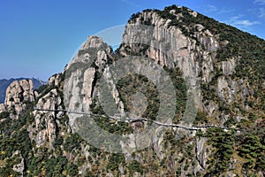 A sideway high in Mount Jiuhua, Nine Glorious Mountains photo