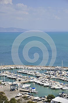 Sidi Bou Said harbor close-up photo