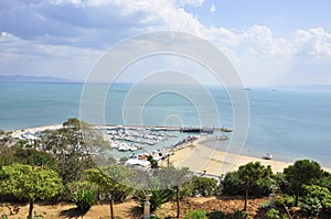Sidi Bou Said port and beach of lovers photo