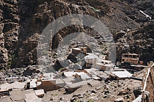 Sidi Chamharouch is a pre islamic shrine in the peak of Jebel Toubkal, Morocco