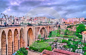 The Sidi Rached Viaduct across the Rhummel River Canyon in Constantine, Algeria