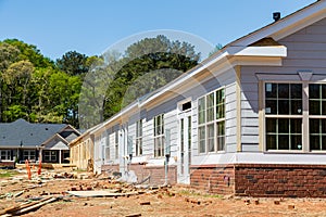 Siding and Windows on New Row House Construction