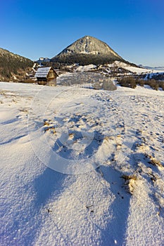 Sidirovo hill with Vlkolinec village UNESCO site, Velka Fatra mountains, Slovakia