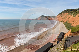 Sidmouth beach Devon west side of this popular tourist town