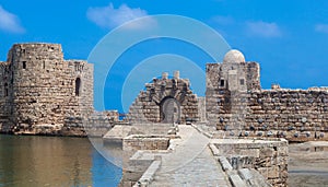 Sidon Crusader Sea Castle in Lebanon