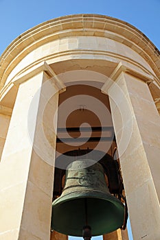 Siege Bell Memorial at Christopher Bastion in Valletta. Malta