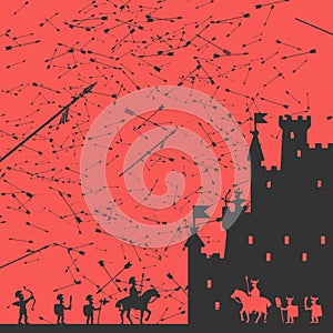 Siege of the Castle Vector Illustration