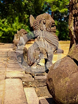 Siem Reap, Cambodia, December 31, 2019: Preah Ko temple