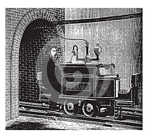 Siemens and Halske Electric Engine, vintage illustration photo