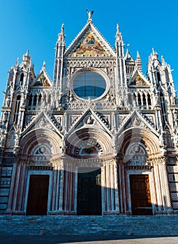 Siena Cathedral facade, Tuscany, Italy