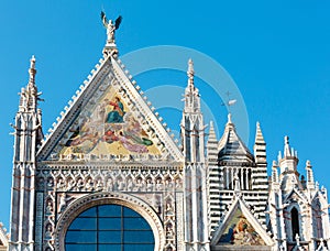 Siena Cathedral facade, Tuscany, Italy