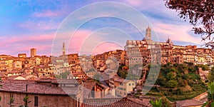 Siena Cathedral at gorgeous sunset, Tuscany, Italy