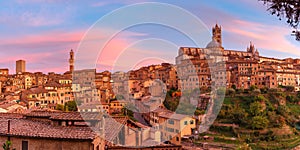 Siena Cathedral at gorgeous sunset, Tuscany, Italy