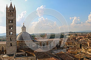 Siena Cathedral`s view over the old city