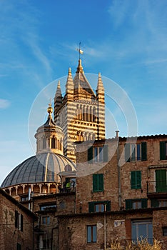 Siena Cathedral and Houses - Tuscany Italy