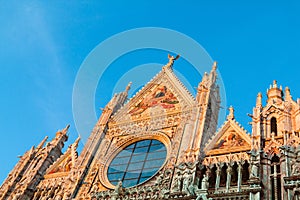 Siena Cathedral st sunset. Tuscany, Italy