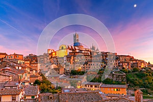 Siena. Cathedral at sunset.